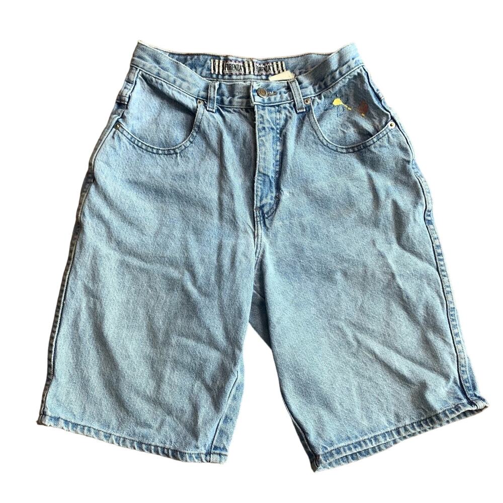 Forenza VINTAGE distressed Thrashed 100% cotton bermuda Jean shorts 26" waist